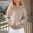 thumbnail image 2 of Teyfeniy Kids Unisex Hoodies for Boys and Girls Zip up Hooded Jackets Fall Winter Long Sleeve Casual Sweatshirts Solid Color Comfy Outwear, 2 of 10