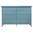thumbnail image 3 of Pemberly Row Contemporary Wood Veneers 8 Drawer Dresser in Teal, 3 of 5