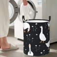 thumbnail image 5 of Gukieu Fashionable Goose Print Round Dirty Clothes Bag, Waterproof Standing Home Bathroom Storage Basket Car Trunk Storage Bag-Small, 5 of 6