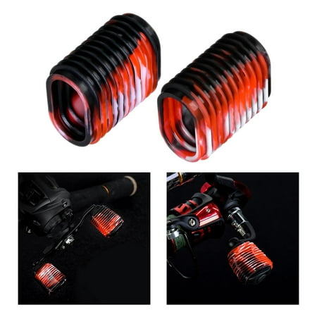 Portable Fishing Reel Elastic Non Slip Silic Fishing Reel Handle Red