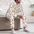 thumbnail image 7 of Yiaed Labrador Retriever Dog Print Men’s Pajamas Set - Long Sleeve Button Down Sleep Shirt and Pajama Bottoms Sleepwear Set Mens Pjs Sets Men's Pajama Bottoms-Medium, 7 of 7