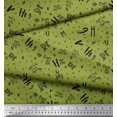 thumbnail image 3 of Soimoi Green Moss Georgette Fabric Peace On Earth Text Print Sewing Fabric Yard 42 Inch Wide, 3 of 3