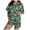 Green, variant on Halloween Sexy Pajama Set for Women Pumpkin Print Short Sleeve Button Down 2 Piece Women Pjs Blue