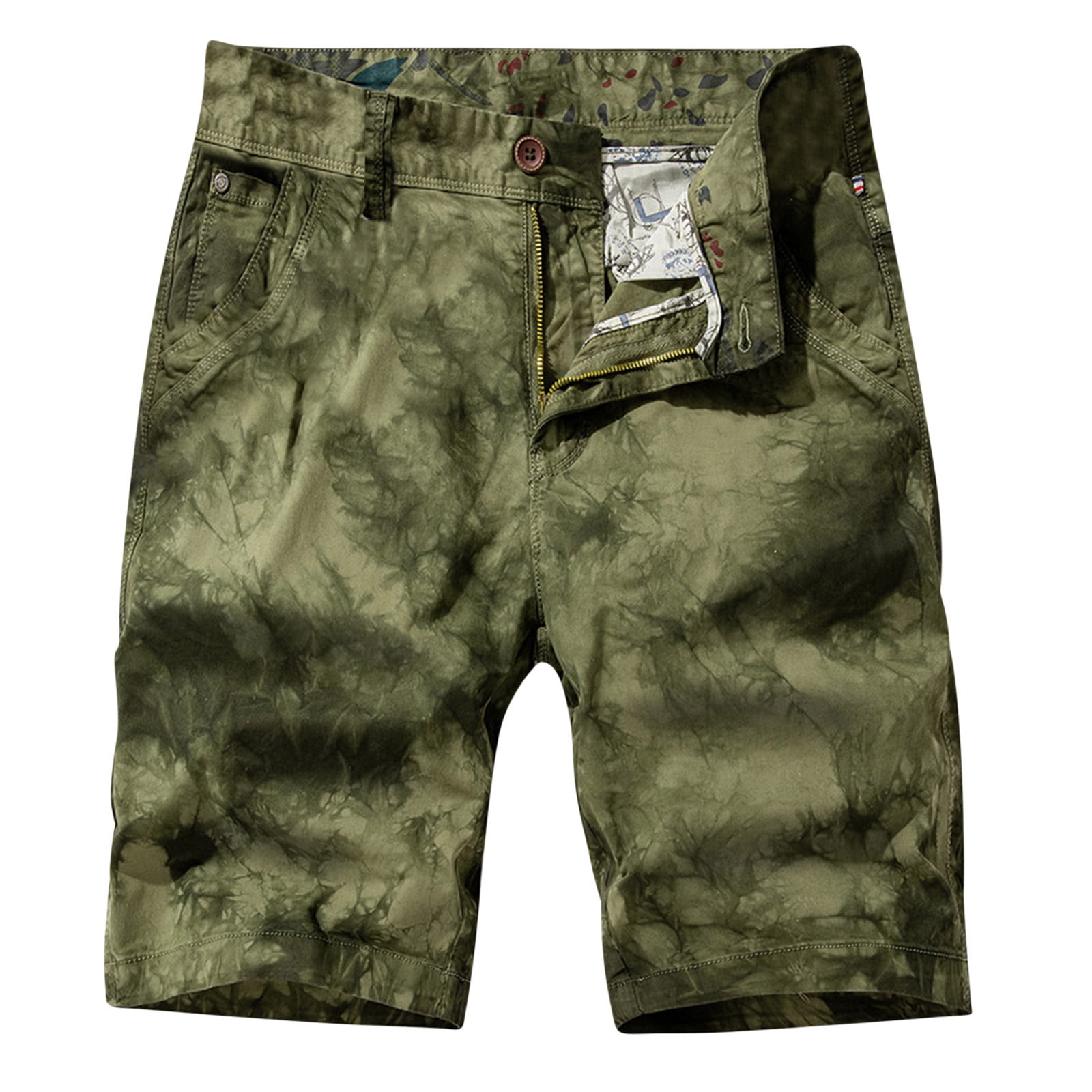 Owordtank Plus Size Summer Beach Bermuda Shorts for Men with Pockets