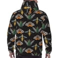 thumbnail image 7 of Pofeuu Wasp Cockchafer Butterfly Print Mens Casual Hooded Collar Drawstring Hoodies Pullover Sweatshirts Casual Long Sleeve Shirts-3X-Large, 7 of 7