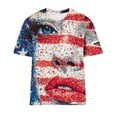 thumbnail image 5 of Gamivast T Shirts fort Women Patriotic American Flag Star Print Crew Neck Slim Fit Tees Soft Breathable Stretchy Short Sleeve Tops Independence Day Fourth of July Summer Holiday Wear, 5 of 5
