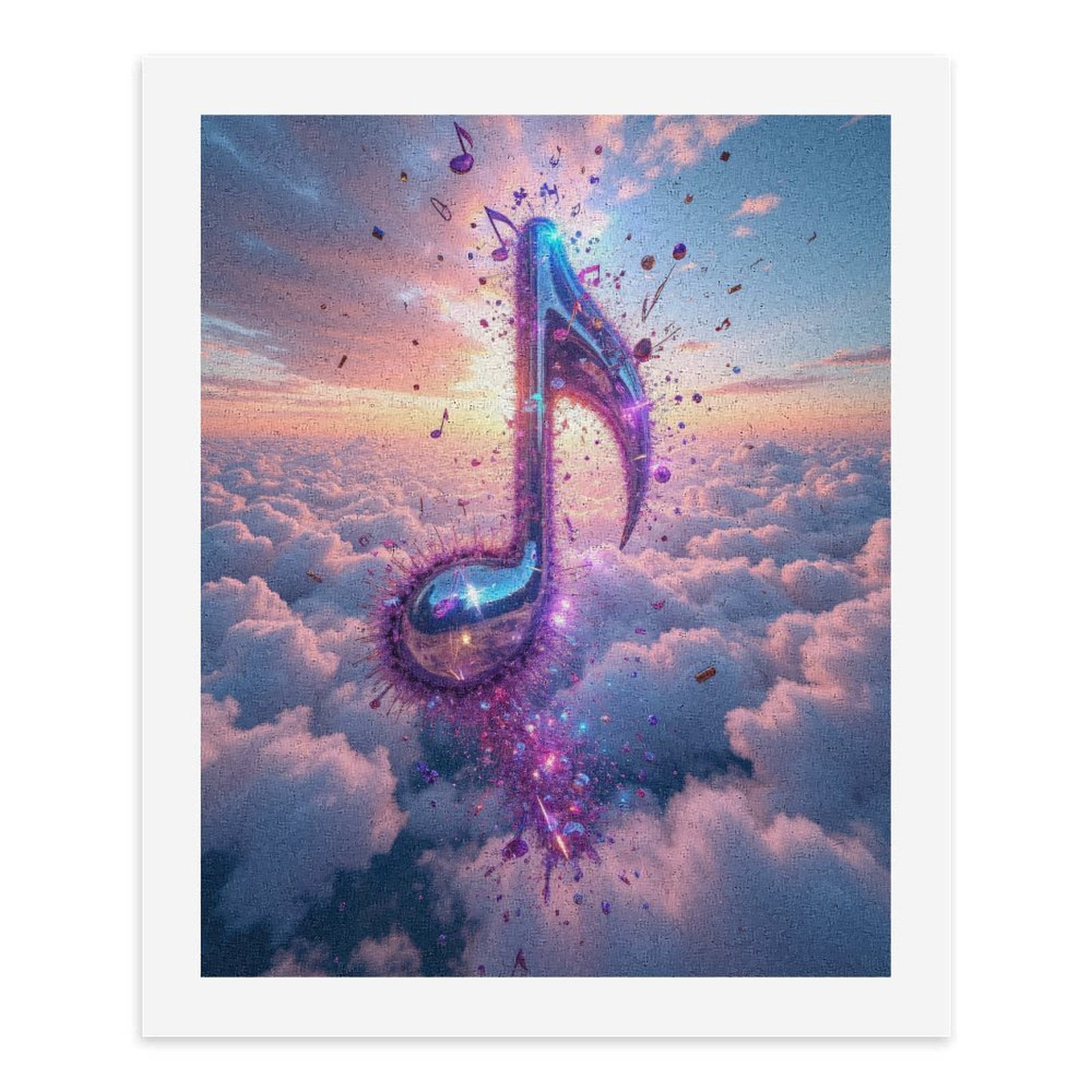 Paint by Numbers Kit for Adults, Music Note Sky Fantasy Clouds Paint by Numbers, Easy Paint by Numbers Kit for Adults Beginner, DIY Adult Paint by Number Kits on Canvas, Home Decor