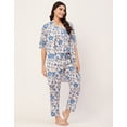 thumbnail image 3 of Moomaya Sleepwear, 3 Pcs Cotton Loungewear Set, Printed Top Pajama & Shrug Night Suit Set, 3 of 9