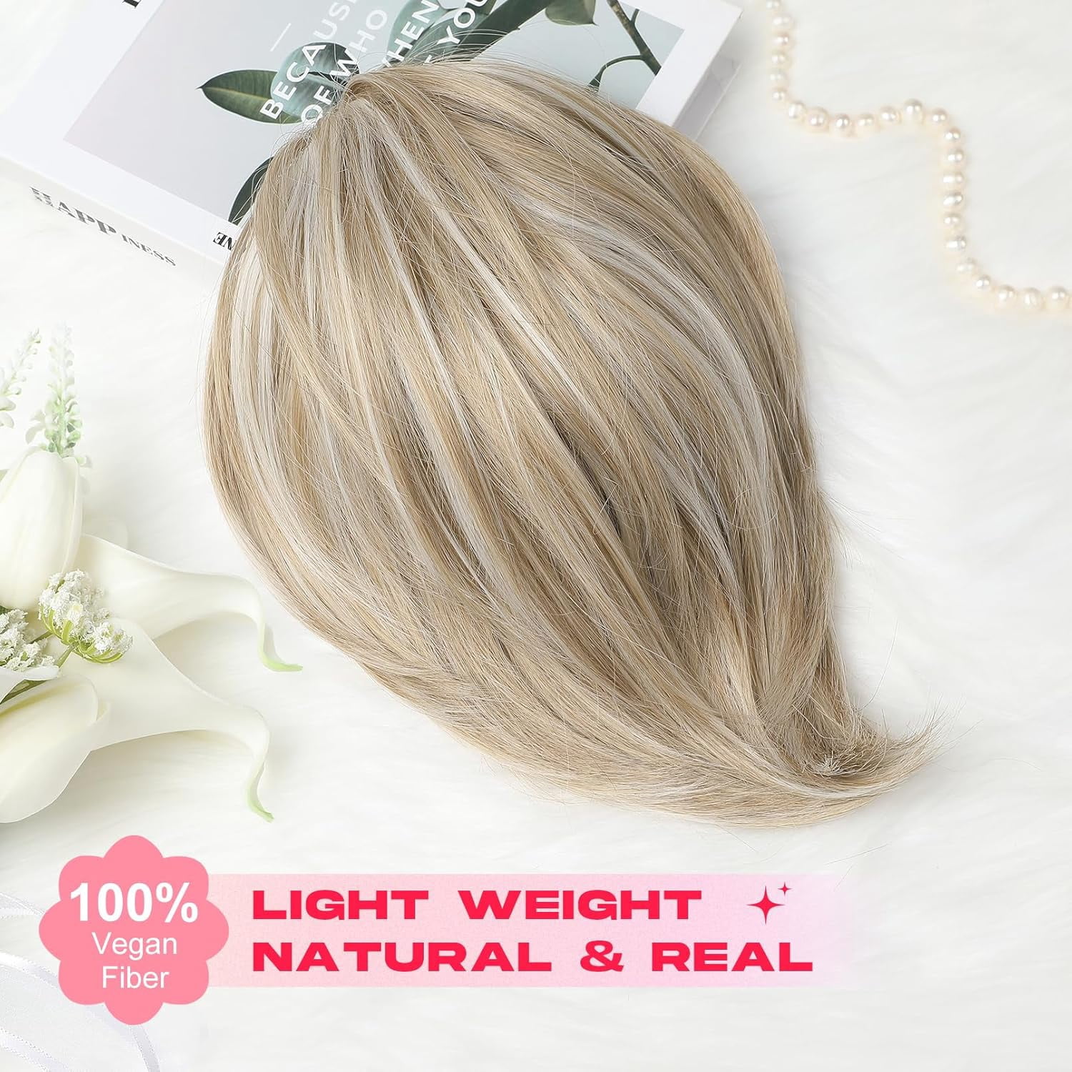 Ponytail Extension, 10" Short Claw Clip in Ponytail Hair Extensions Messy Bun Hair Piece Natural Soft Synthetic Straight Pony Tail Hair Pieces for Women