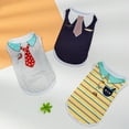 thumbnail image 5 of Shenmeida Small Dog Shirts Soft Breathable Cotton Puppy T Shirt for Small Dogs Girl Spring Summer Stripe Pattern Cartoon Printing Pet Tee Sleeveless Vest Cat Clothes Outfits, 5 of 7