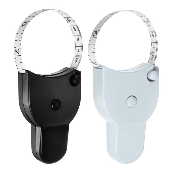 Uxcell 2pack Body Measure Tape 60" 150cm Automatic Telescopic Tape Measure with Lock Pin Push Button Blue, Black