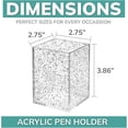 thumbnail image 2 of pbf Clear Acrylic Pen Holder for Desk | Clear Pencil Holder | Acrylic Makeup Brush Holder for Vanity | Pen Organizer | Bookmark Holder | Pencil Cups | Desk Organizer (Silver Glitter), 2 of 6