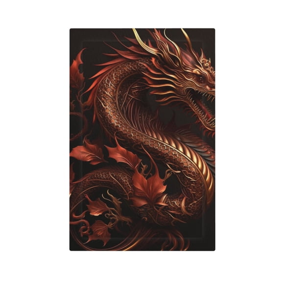 Golden Chinese Dragon Red Art Light Switch Cover Decorator No Device Blank Wall Plate 1-Gang Receptacle Outlet Decor