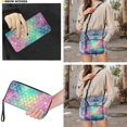 thumbnail image 3 of ZUXONGSY Colorful Mermaid Scale Print Women's Leather Crossbody Hobo Bag & Wallet Set, Medium Size Messenger Purse with Adjustable Shoulder Strap for Daily Use, 3 of 5