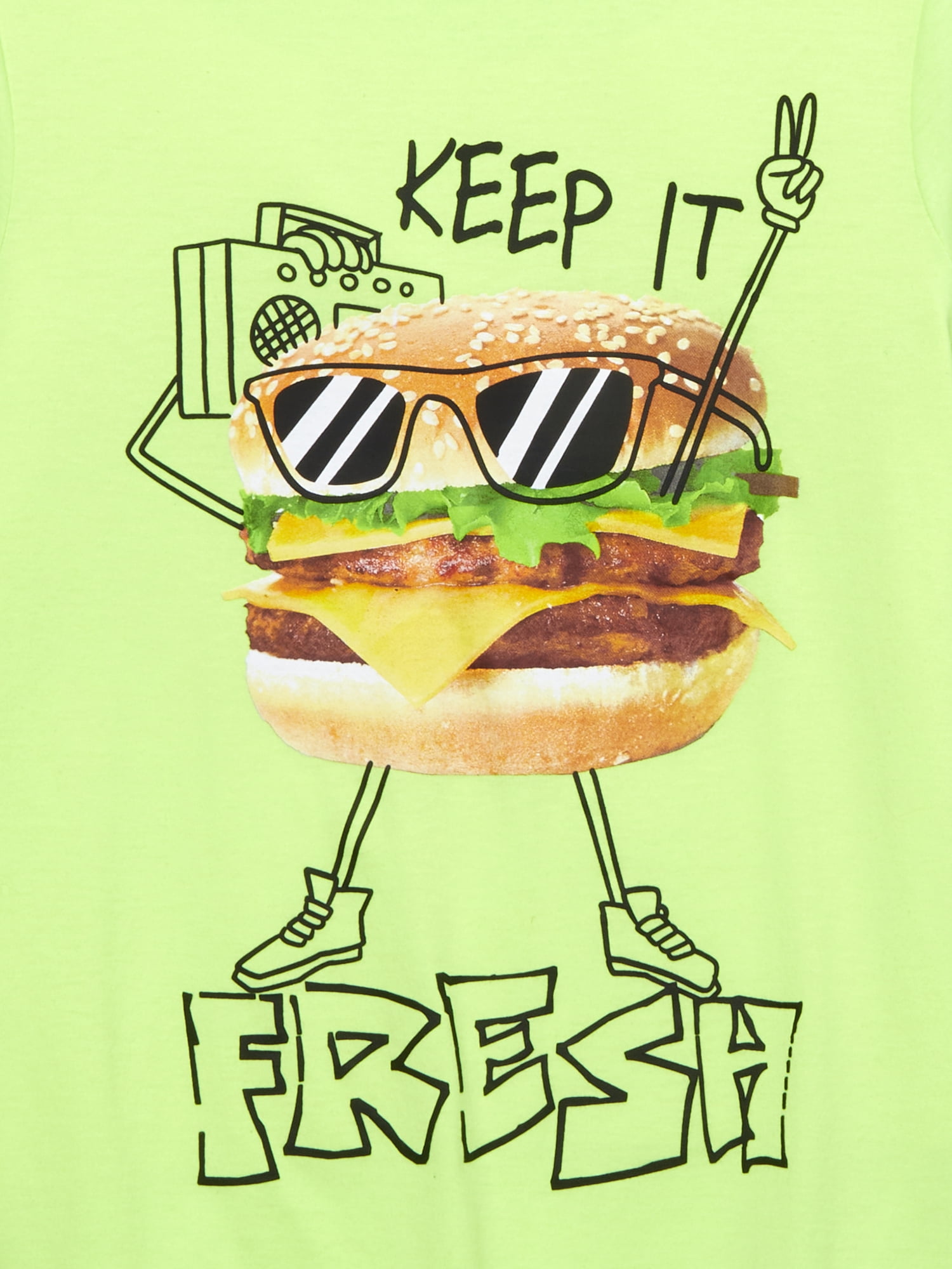 Wonder Nation Boys 4-18 & Husky "Keep It Fresh" Hamburger Short Sleeve Tee