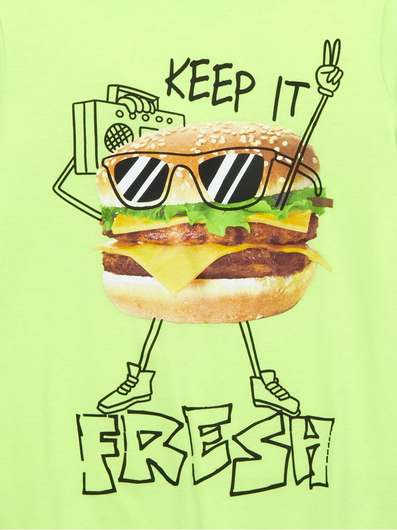 Wonder Nation Boys Hamburger Graphic Tee - Cotton Polyester Blend