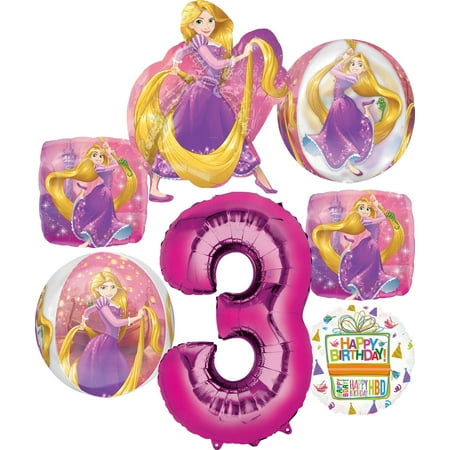Princess Rapunzel Party Supplies 3rd Birthday Orbz Balloon Bouquet