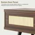thumbnail image 4 of Bestier Rattan TV Stand for TVs up to 75", Mid Century Modern TV Stand with Sliding Doors, Entertainment Center for Living Room in Walnut, 4 of 10