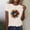 A21 Beige, variant on Xdegoge 4th of July Sunflower Stars and Stripes Graphic T Shirt for Women Casual Short Sleeve Crewneck Leopard Print Patriotic Summer Holiday Tops Tees