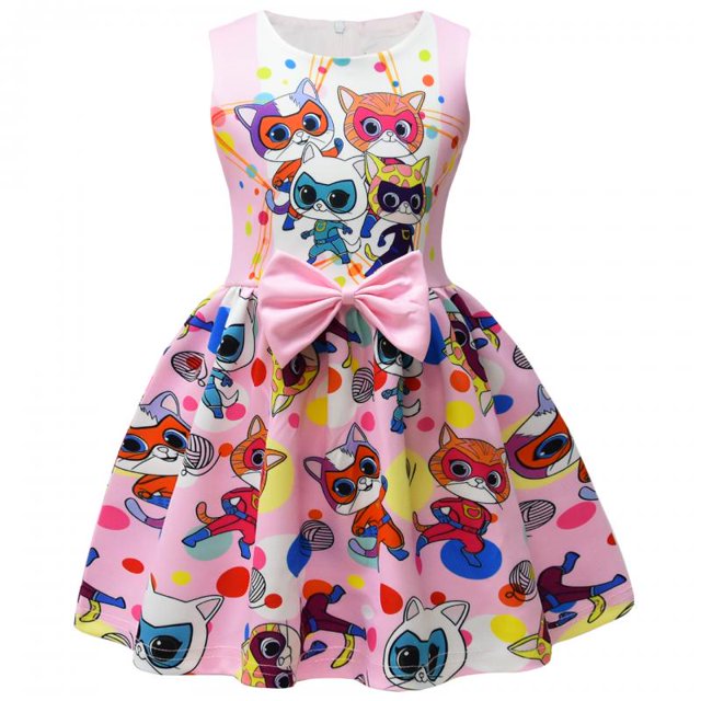 Super Kitties Vestido De Princesa Rosa Púrpura Para Niños , Halloween , Navidad , Fiesta De Cumpleaños , Disfraz Para Niñas , Ajuste De 3 Años A 9