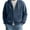 Dark Blue, variant on Men's Waffle Knit Hoodie Coat, Double Zipper Front Closure, Casual Pullover Jacket with Hood for Fall Winter Layering & Street Style,Army Green,L
