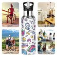 thumbnail image 7 of Yayeee 33oz Insulated Water Bottle Double Wall Stainless Steel with Flip Straw Lid, Purple Doodle Pattern, 7 of 7