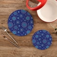 thumbnail image 2 of FREEAMG Blue Christmas Snowflake Pot Holder Trivets Set of 2, Heat Resistant Cotton Rope Round Trivets for Hot Dishes, Bowl,Teapot, Hot Pot and Pans, 2 of 7