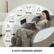 Real Relax Zero Gravity Full Body Massage Chair Recliner with Heating and Foot Massage, Brown