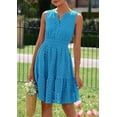 thumbnail image 3 of PRETTYGARDEN Women's Summer Dresses Sleeveless V Neck Eyelet Hollow Out Swing A Line Beach Vacation Sun Dress, 3 of 10