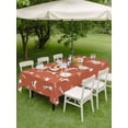 thumbnail image 3 of Outdoor Tablecloth with Umbrella Hole and Zipper, Burnt Orange Spring Easter Rectangle Table Cloth 52x70 Inch Waterproof Tablecloth, Cute Bunny Botanical Picnic Table Cover for Patio Camping, 3 of 7