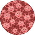 thumbnail image 1 of Ahgly Company Tapis Rond Lavable en Machine Intérieur Transitionnel Rouge, 3 Pieds Rond, 1 of 7