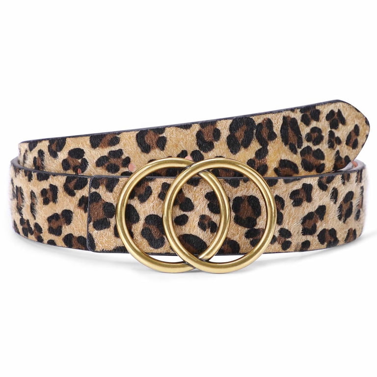 SUOSDEY Women's Plus Size Leopard Leather Belt photo 1