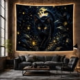 thumbnail image 6 of Floral Garden Sleek with Striking Bright Eyes Facing, Playful Fantasy for Cat Lovers, Animal Wall Decor, Mother'S Day Gift, Tapestry Wall Hanging for Bedroom and Dorm, 6 of 7