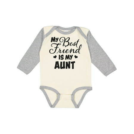 

Inktastic My Best Friend is My Aunt with Hearts Gift Baby Boy or Baby Girl Long Sleeve Bodysuit