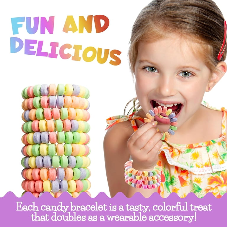 Bedwina, Candy Bracelets, 36 Pack, 2.5 Inch Multi-Color Edible