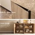 thumbnail image 3 of Hvoonc Set of 2 Fluted Sideboard Buffet Cabinet with Storage and 65.5"W Faux Marble Top, 4 Push-to-Open Doors, Modern Credenza Cabinet for Dining Room Entryway, Natural Oak, 3 of 7