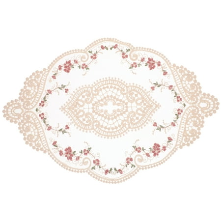 

Tinksky 1Pc Lace Embroidered Hollow-out Placemat Creative Place Mat Table Decor