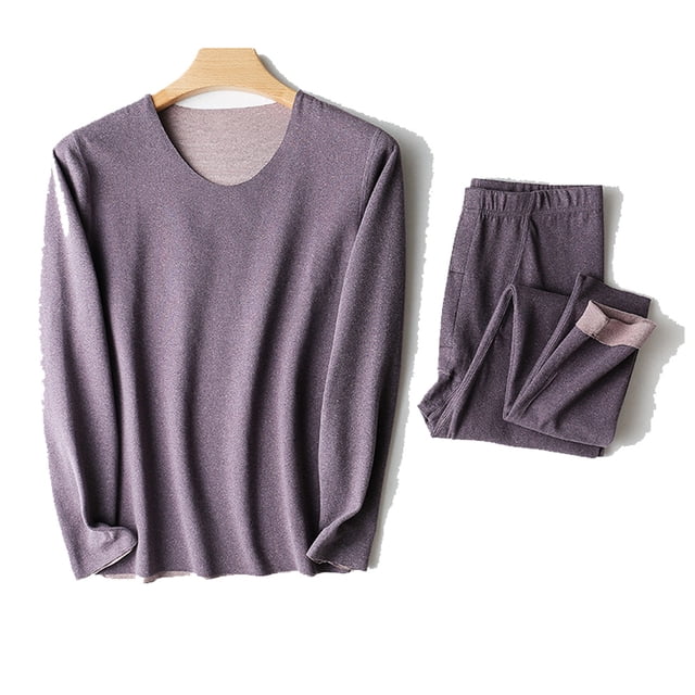 Conjunto de ropa interior térmica para hombre, calzoncillos largos con forro polar suave, capa base cálida para invierno en la parte superior e inferior