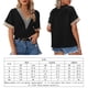 thumbnail image 2 of Camiseta De Gasa Camiseta de retazos de encaje Camiseta de gasa con cuello en V para mujer Camiseta holgada de verano (Negro XL) Cgtredaw para Mujer Negro T L, 2 of 6