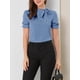 thumbnail image 5 of INSPIRAR CHIC Blusas de Verano para Mujeres de Color Sólido con Lazo en el Cuello y Mangas Cortas para Usar en el Trabajo Azul XS, 5 of 7