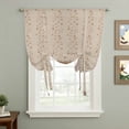 thumbnail image 2 of Pink Brown Floral Balloon Curtains 63 Inch Length for Living Room/Bedroom, Spring Flowers Rod Pocket Privacy Door Curtains Decorative Tie Up Shade for Window 52"x63", 2 of 8