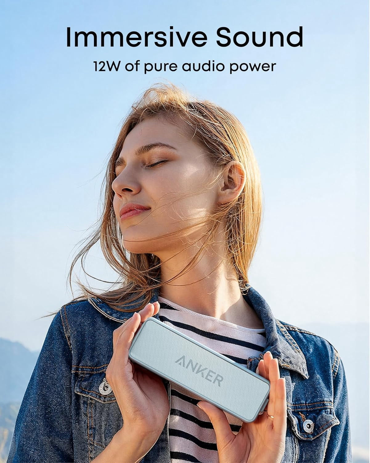 Anker Soundcore 2 Portable Bluetooth Speaker with Stereo Sound, Bluetooth 5, Bassup, IPX7 Waterproof, 24-Hour Playtime, Wireless, Speaker for Home, Outdoors, Travel