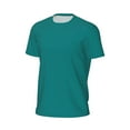 thumbnail image 6 of Wukai Teal Print Men's Short-Sleeved Mesh T-Shirt,Quick-Dry Short Sleeve Workout T-Shirt-Large, 6 of 8