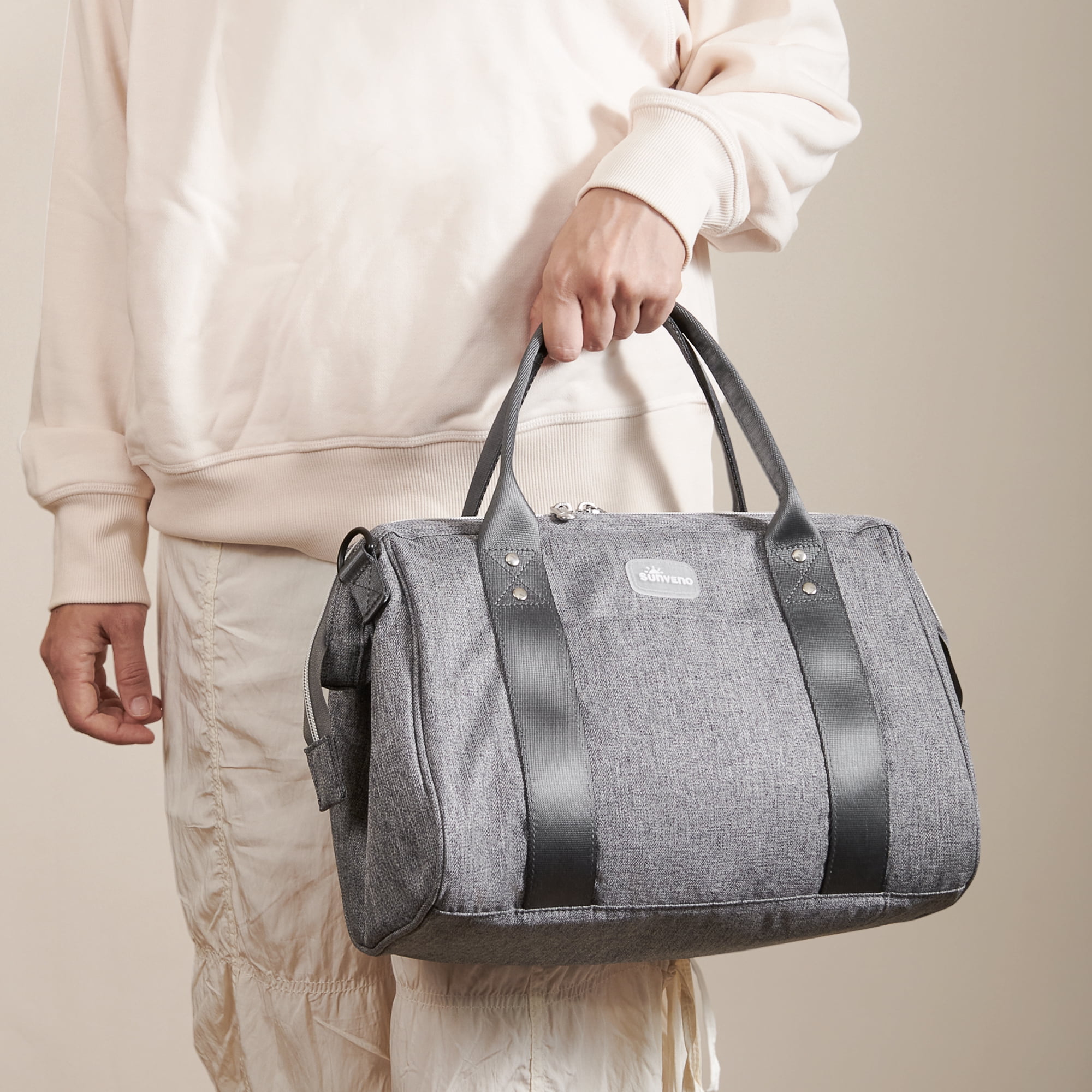 Sunveno Small Crossbody Diaper Bag, Upgraded Tote Bag, Travel Essentials Mommy Bag