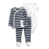 Child of Mine by Carter's Baby Boy Take Me Home Cardigan, Bodysuit & Pants, 3-Piece Outfit Set, Preemie-6/9 Months