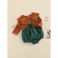thumbnail image 3 of Douhoow Infant Baby Girls Long Sleeve Jumpsuit Patchwork Round Collar Stitching Short Romper, 3 of 9