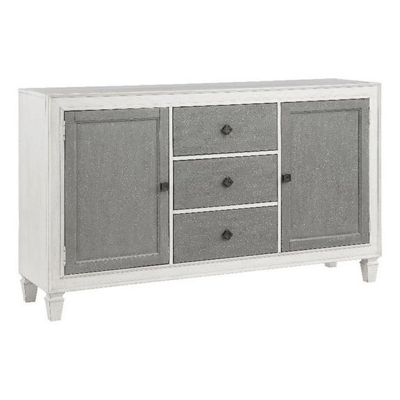ACME Katia Transitional Wooden Server in Gray and Weathered White