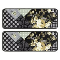 Kitchen Rugs Sets Of 2,Pioneer Flower Floral Print Pattern Anti Fatigue Kitchen Mat Rugs Non Slip Washable,Decorative Kitchen Floor Mats for Kitchen,Sink,Laundry,17"x47" 17"x47"