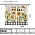thumbnail image 4 of Sunflower Curtains Rustic Watercolor Botanical Yellow Flowers Green Leaves Butterflies Black White Plaid Bedroom Living Room Kitchen Blackout Rod Pocket Decoration Window Drapes 2 Panels W21xL63in, 4 of 6