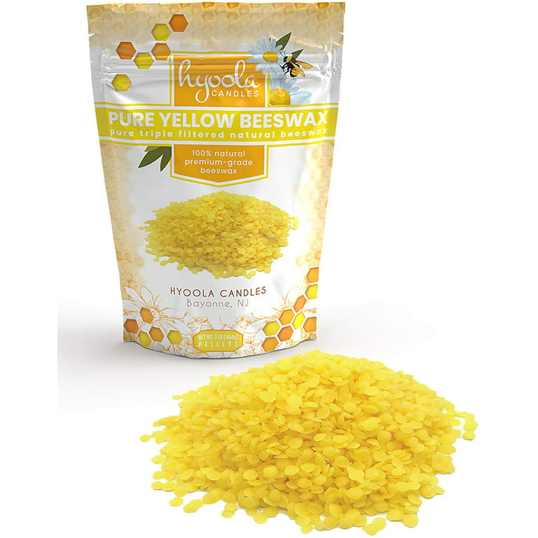 Hyoola Yellow Beeswax Pellets - 100% Natural - Premium Cosmetic Grade -  Pure Beeswax Pellets - 2 Pound - Triple Filtered Easy Melt Bees Wax  Pastilles
